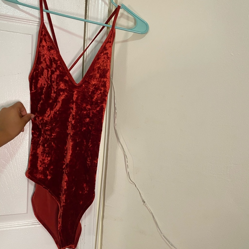 Forever21 Red Velvet Bodysuit